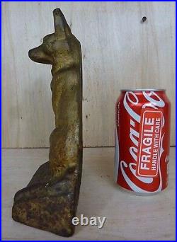 Old Cast Iron GERMAN SHEPHERD Doorstop Decorative Art Statue Figural Dog