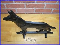 Old German Shepherd Davison Co Cast Iron Doorstop Decorative Arts Dog Statue