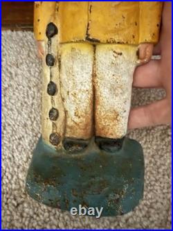 Old Salt New England fisherman cast iron door stop circa 1900 original paint