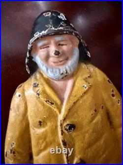 Old Salt New England fisherman cast iron door stop circa 1900 original paint
