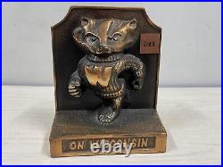 On Wisconsin Football Badger Cast Iron Doorstop from Collector's Estate