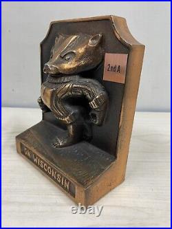 On Wisconsin Football Badger Cast Iron Doorstop from Collector's Estate
