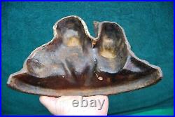 Original Antique Cast Iron Scotch Whisky Black & White Door Stop 7 lbs