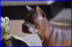 Original Hubley Boxer Dog Cast Iron Doorstop Orignal Paint Very Nice Condition