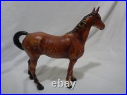 Original Hubley Cast Iron Bay Thoroughbred Horse Doorstop Statue 6 1/2 lbs