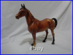 Original Hubley Cast Iron Bay Thoroughbred Horse Doorstop Statue 6 1/2 lbs