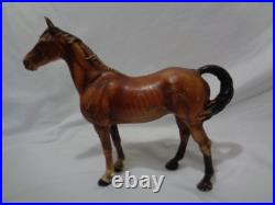 Original Hubley Cast Iron Bay Thoroughbred Horse Doorstop Statue 6 1/2 lbs