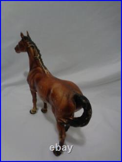 Original Hubley Cast Iron Bay Thoroughbred Horse Doorstop Statue 6 1/2 lbs