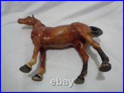 Original Hubley Cast Iron Bay Thoroughbred Horse Doorstop Statue 6 1/2 lbs