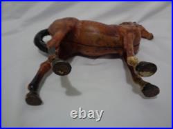 Original Hubley Cast Iron Bay Thoroughbred Horse Doorstop Statue 6 1/2 lbs