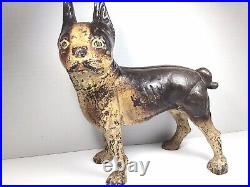 Original Left Facing Antique Cast Iron BROWN Boston Terrier Bull Dog Door Stop Original Left Facing Antique Cast Iron BROWN Boston Terrier Bull Dog Door Stop