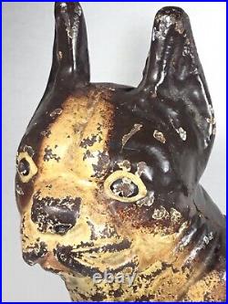 Original Left Facing Antique Cast Iron BROWN Boston Terrier Bull Dog Door Stop Original Left Facing Antique Cast Iron BROWN Boston Terrier Bull Dog Door Stop