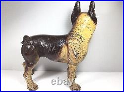 Original Left Facing Antique Cast Iron BROWN Boston Terrier Bull Dog Door Stop Original Left Facing Antique Cast Iron BROWN Boston Terrier Bull Dog Door Stop