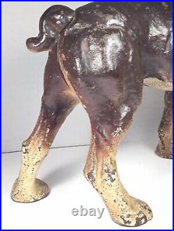 Original Left Facing Antique Cast Iron BROWN Boston Terrier Bull Dog Door Stop Original Left Facing Antique Cast Iron BROWN Boston Terrier Bull Dog Door Stop