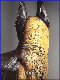 Original Left Facing Antique Cast Iron BROWN Boston Terrier Bull Dog Door Stop Original Left Facing Antique Cast Iron BROWN Boston Terrier Bull Dog Door Stop