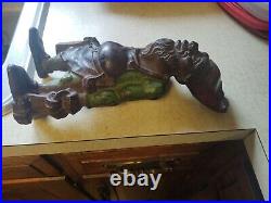 Original Paint Cast Iron Elf Gnome Doorstop 1O Inches Tall Weighs 4.8 Pounds