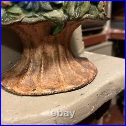 Original Paint. Large Colorful FLOWER BOUQUET Cast Iron DOORSTOP RARE Original Paint. Large Colorful FLOWER BOUQUET Cast Iron DOORSTOP RARE