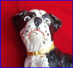 Original Vintage Hubley Small Cast Iron Boston Terrier Puppy Doorstop
