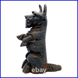 Oversized Early 20th Century Black Cast Iron Scotty Dog Door Stop