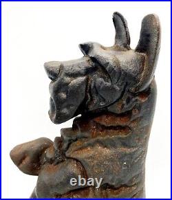 Oversized Early 20th Century Black Cast Iron Scotty Dog Door Stop