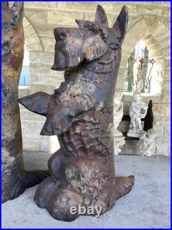 Pair Of Antique Cast Iron Scotty Dog Door Stops Great Patina And Details