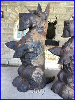 Pair Of Antique Cast Iron Scotty Dog Door Stops Great Patina And Details