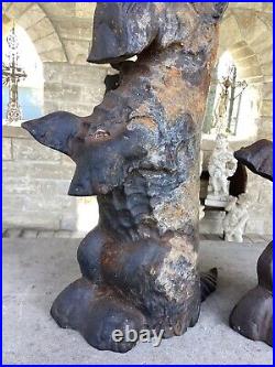 Pair Of Antique Cast Iron Scotty Dog Door Stops Great Patina And Details