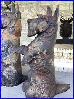 Pair Of Antique Cast Iron Scotty Dog Door Stops Great Patina And Details