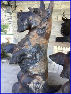 Pair Of Antique Cast Iron Scotty Dog Door Stops Great Patina And Details