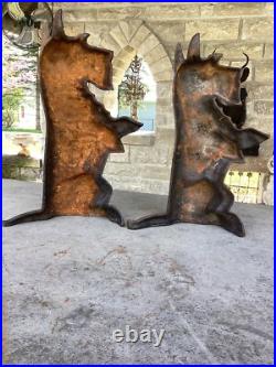 Pair Of Antique Cast Iron Scotty Dog Door Stops Great Patina And Details