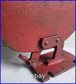Primitive Cast Iron Red Rooster Boot Scraper Woodmill Weight Door Stop Folk Art