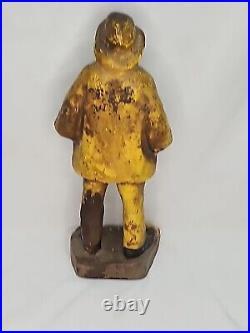 RARE 15in Antique c1910 Cast Iron Old Salt Fisherman Eastern Specialty Doorstop RARE 15in Antique c1910 Cast Iron Old Salt Fisherman Eastern Specialty Doorstop