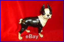 Rare 1920's Painted Cast Iron Boxer Guard Dog Door Stop Exc Great Cond