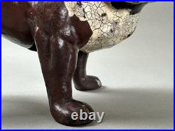 RARE 1930s ANTIQUE HUBLEY ENGLISH BULLDOG CAST IRON DOORSTOP