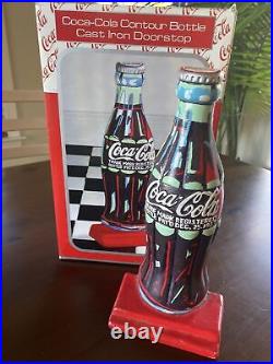 RARE 1997 Coca-Cola Coke Bottle cast iron doorstop 12 tall New In Box NIB