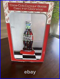 RARE 1997 Coca-Cola Coke Bottle cast iron doorstop 12 tall New In Box NIB