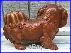 Rare! Antique Hubley Cast Iron Pekingese Dog Art Statue Sculpture Doorstop