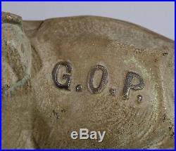 RARE Antique 1936 Hubley Cast Iron, GOP Elephant, Political Republican Doorstop