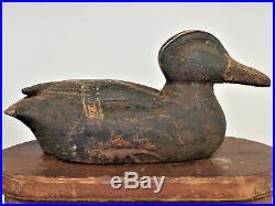 RARE Antique 19th C CAST IRON PAINTED Hollow DUCK Feathered DECOY Sink Box