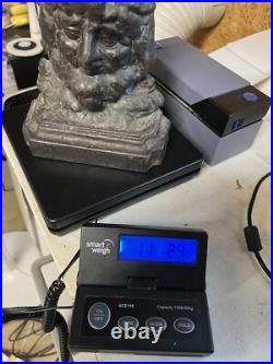 RARE Antique Cast Iron Figural Bacchus Doorstop 19th Century Cornucopia Handle