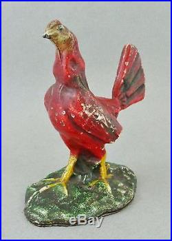 RARE Antique Hubley #446 Gamecock Fighting Rooster Cast Iron Doorstop