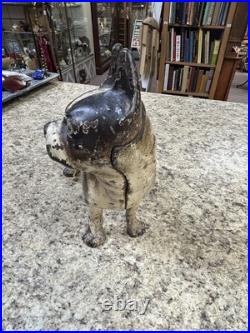 RARE Antique Hubley Cast Iron Original Paint Boston Terrier Dog Doorstop