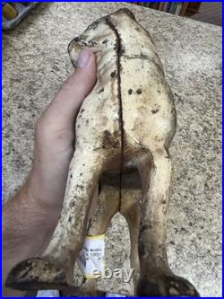 RARE Antique Hubley Cast Iron Original Paint Boston Terrier Dog Doorstop
