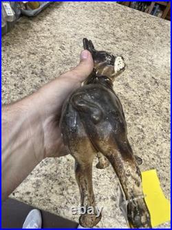 RARE Antique Hubley Cast Iron Original Paint Boston Terrier Dog Doorstop