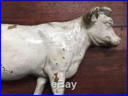 RARE Antique Painted Cast Iron DAIRY COW Doorstop New Holland Machine Co PA