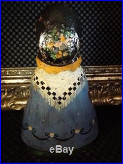 RARE Antique Victorian Garden Flower Girl Cast Iron Doorstop Albany #76 Vtg WOW
