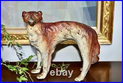 RARE Antique WOLFHOUND SPENCER Hubley Whipet Borzoi Greyhound CAST IRON DOORSTOP