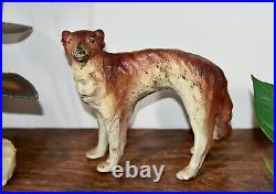 RARE Antique WOLFHOUND SPENCER Hubley Whipet Borzoi Greyhound CAST IRON DOORSTOP