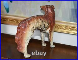 RARE Antique WOLFHOUND SPENCER Hubley Whipet Borzoi Greyhound CAST IRON DOORSTOP