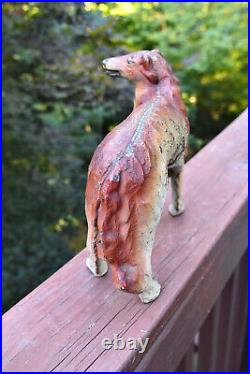 RARE Antique WOLFHOUND SPENCER Hubley Whipet Borzoi Greyhound CAST IRON DOORSTOP